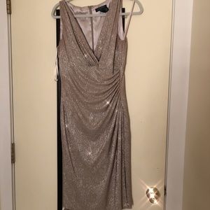 Ralph Lauren cocktail bridesmaids dress golden